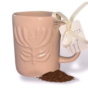 NWT Rae Dunn Collection Artisan Pottery Coffee Mug- ‘Bliss’ Botanical Embossed